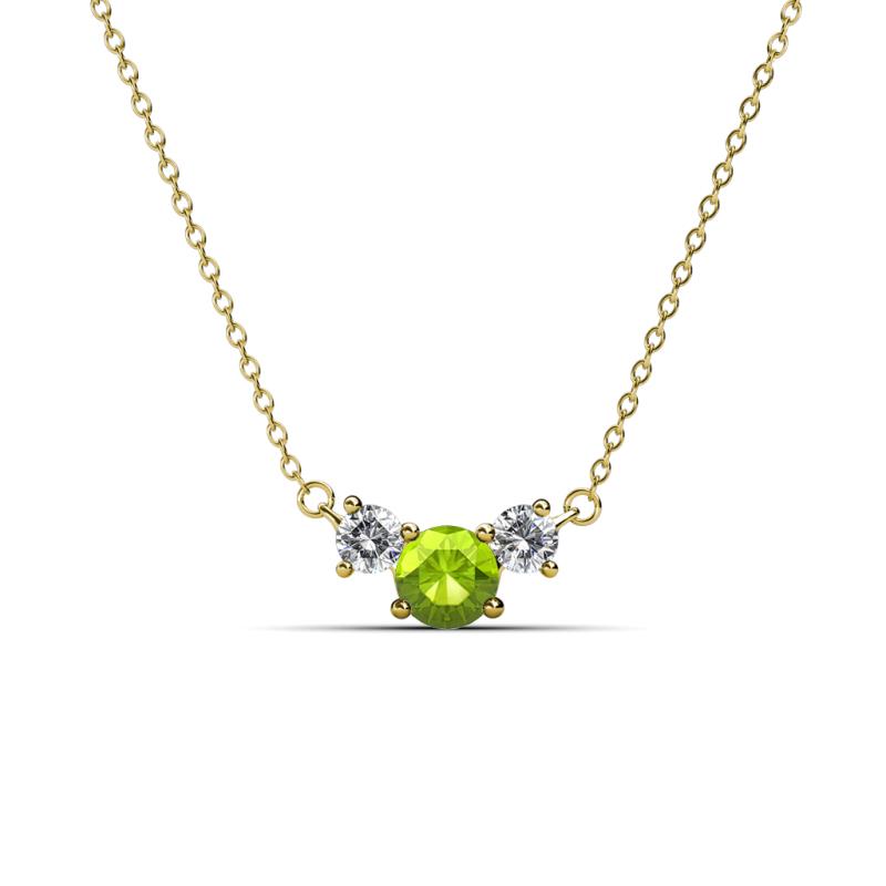 Raia Peridot and Diamond Three Stone Pendant 