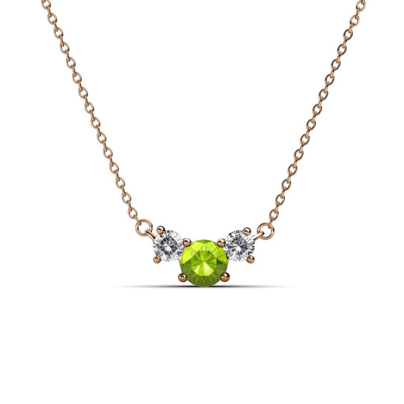 Raia Peridot and Diamond Three Stone Pendant 