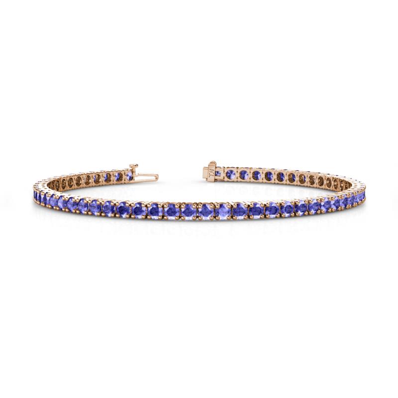 Leslie 2.90 mm Round Tanzanite Eternity Tennis Bracelet 
