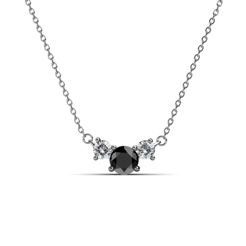 Raia Black and White Diamond Three Stone Pendant 
