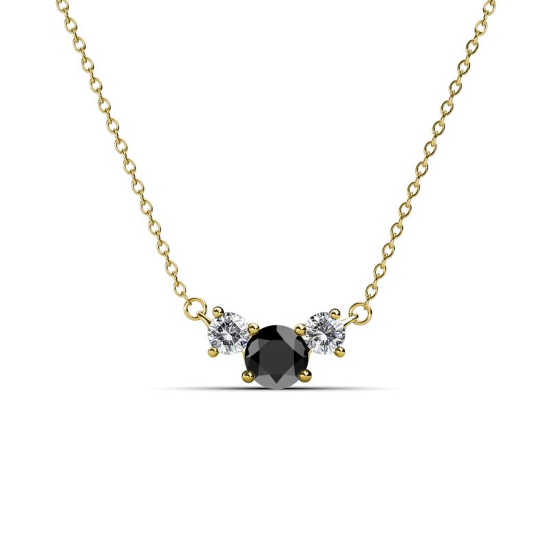 Raia Black and White Diamond Three Stone Pendant 