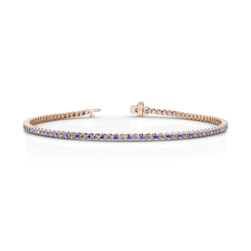 Izarra 1.7 mm Tanzanite and Diamond Eternity Tennis Bracelet 