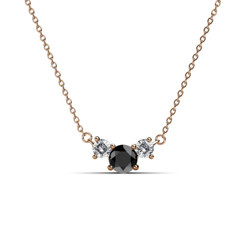 Raia Black and White Diamond Three Stone Pendant 