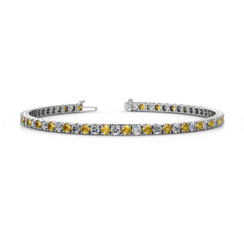Leslie 2.90 mm Citrine and Diamond Eternity Tennis Bracelet 