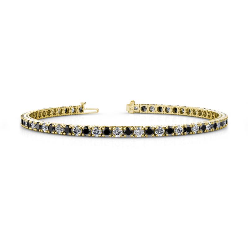 Leslie 2.90 mm Black and White Diamond Eternity Tennis Bracelet 