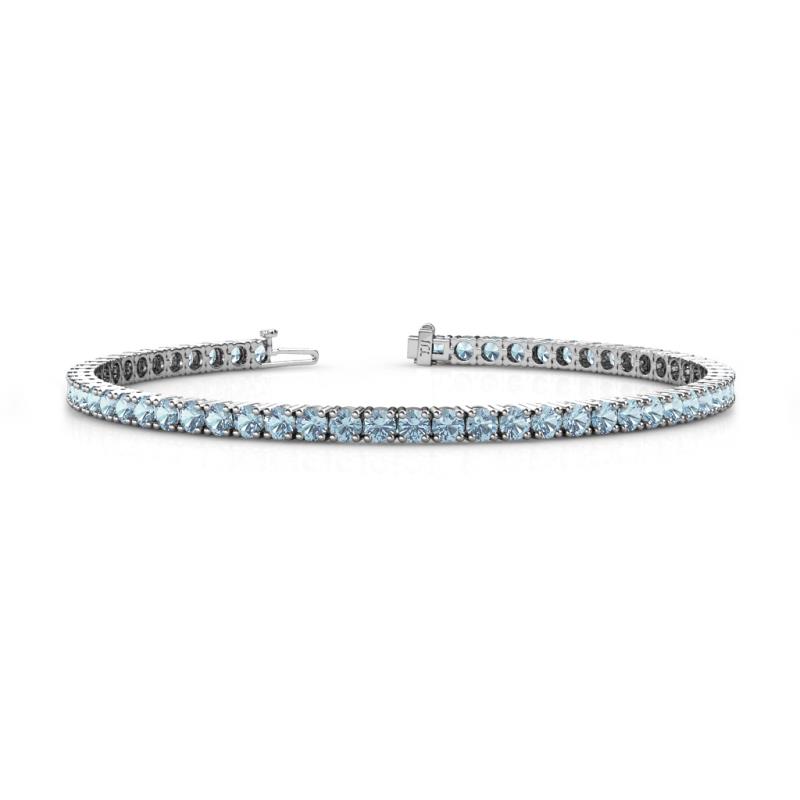 Leslie 3.4 mm Aquamarine Eternity Tennis Bracelet 