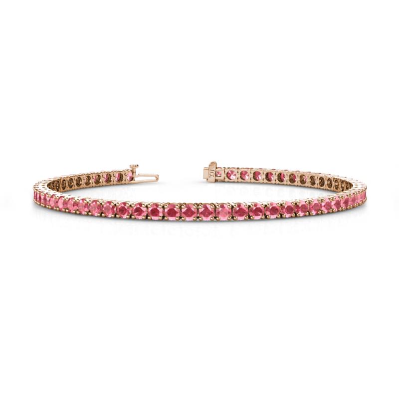 Leslie 3.40 mm Pink Tourmaline Eternity Tennis Bracelet 