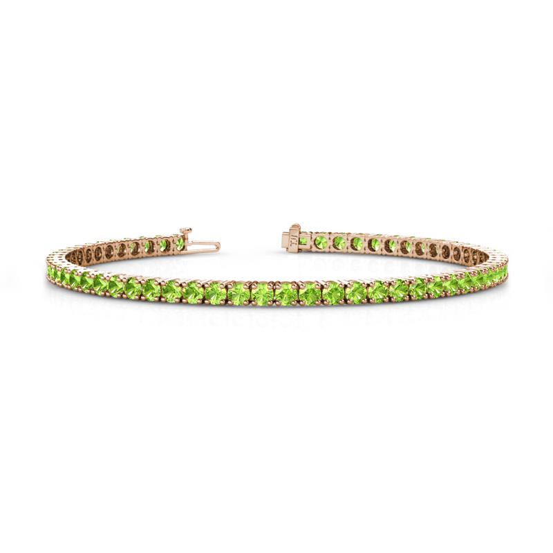 Leslie 3.40 mm Peridot Eternity Tennis Bracelet 