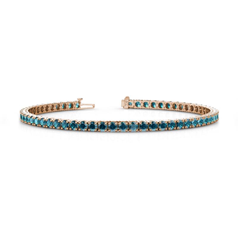 Leslie 3.40 mm London Blue Topaz Eternity Tennis Bracelet 
