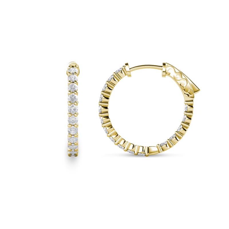 Carisa 0.67 ctw (1.70 mm) Inside Outside Round White Sapphire Eternity Hoop Earrings 