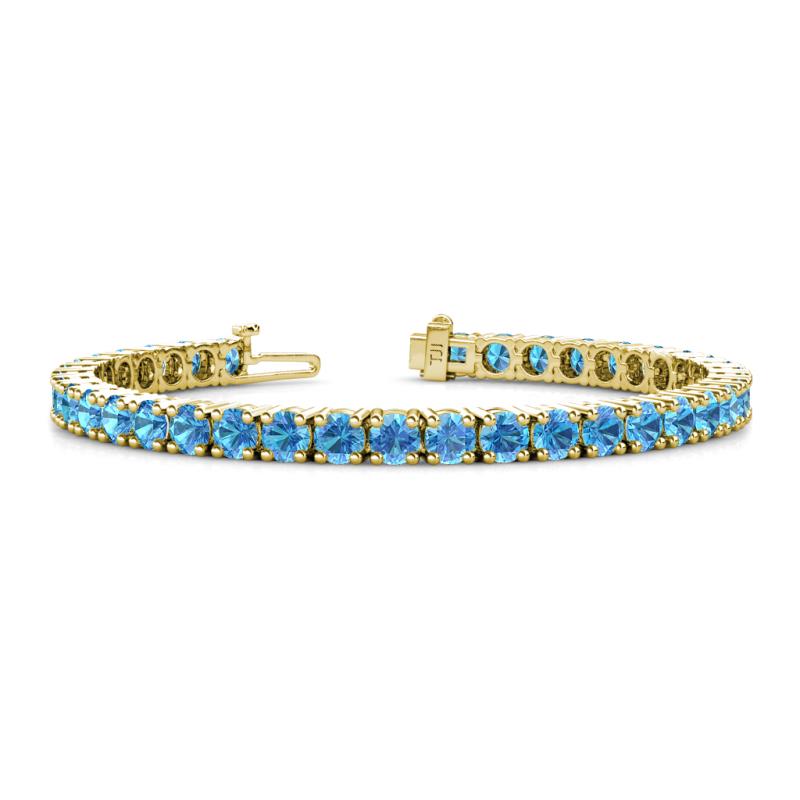 Leslie 4.00 mm Blue Topaz Eternity Tennis Bracelet 