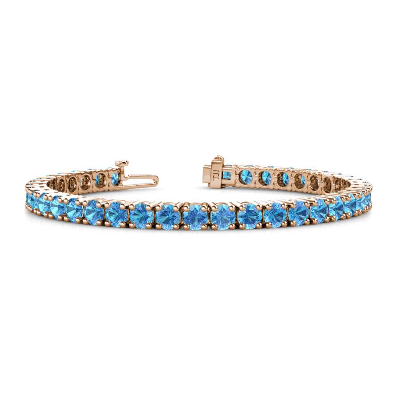 Leslie 4.00 mm Blue Topaz Eternity Tennis Bracelet 