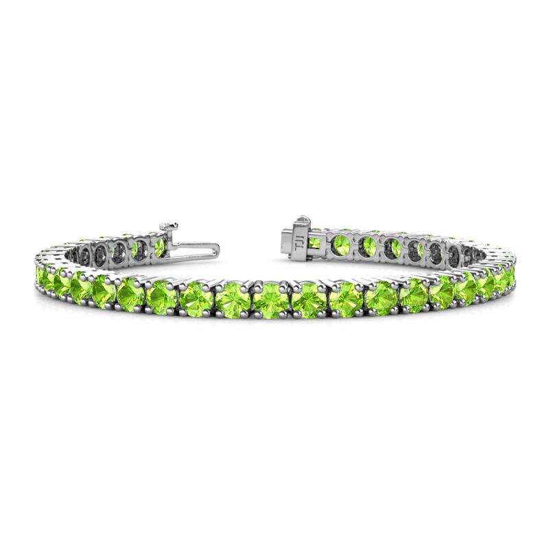 Leslie 4.00 mm Peridot Eternity Tennis Bracelet 