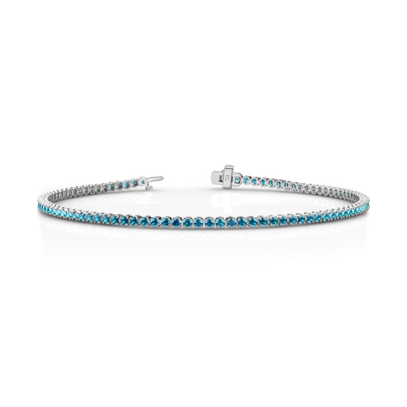 Izarra 2.00 mm London Blue Topaz Eternity Tennis Bracelet 