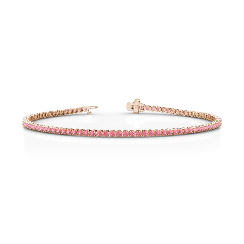 Izarra 2.00 mm Pink Tourmaline Eternity Tennis Bracelet 