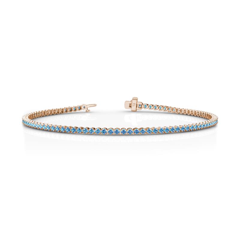 Izarra 2.00 mm Blue Topaz Eternity Tennis Bracelet 