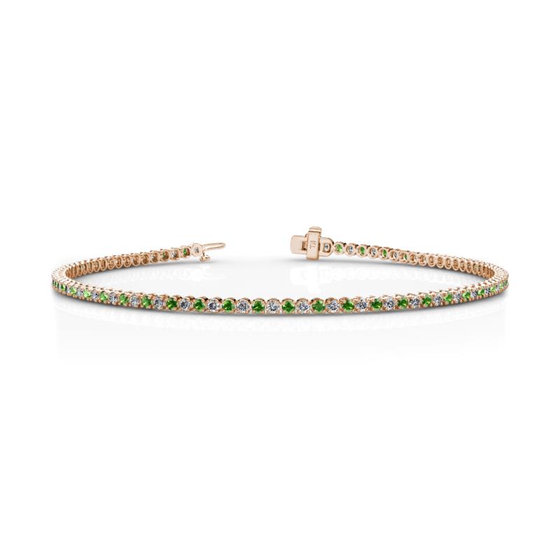 Izarra 2.15 ctw Green Garnet and Natural Diamond (2.00 mm) Eternity Tennis Bracelet 