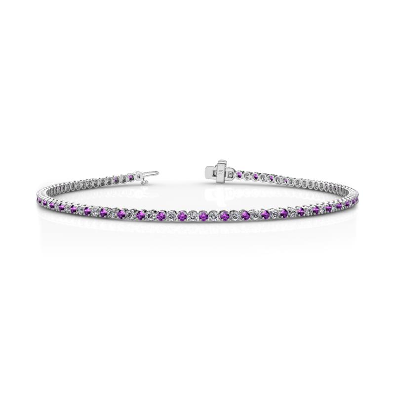 Izarra 2.48 ctw Amethyst and Natural Diamond (2.00 mm) Eternity Tennis Bracelet 