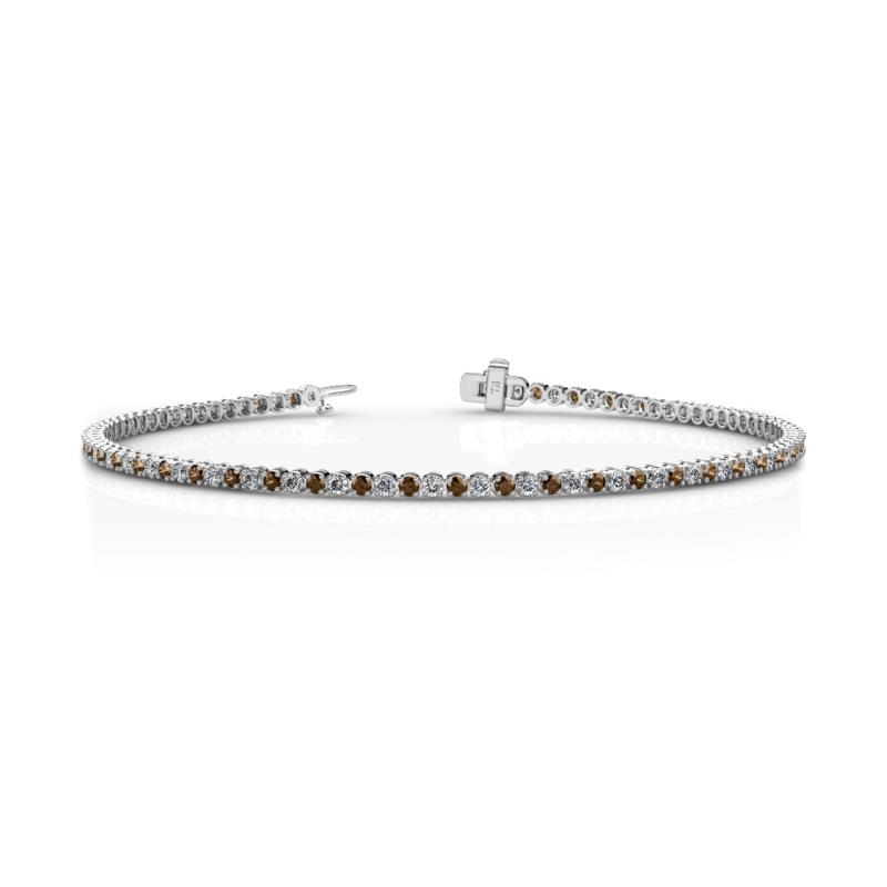 Izarra 2.15 ctw Smoky Quartz and Natural Diamond (2.00 mm) Eternity Tennis Bracelet 