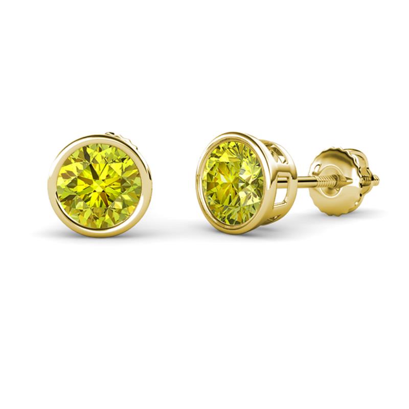 Carys Yellow Diamond (6mm) Solitaire Stud Earrings 