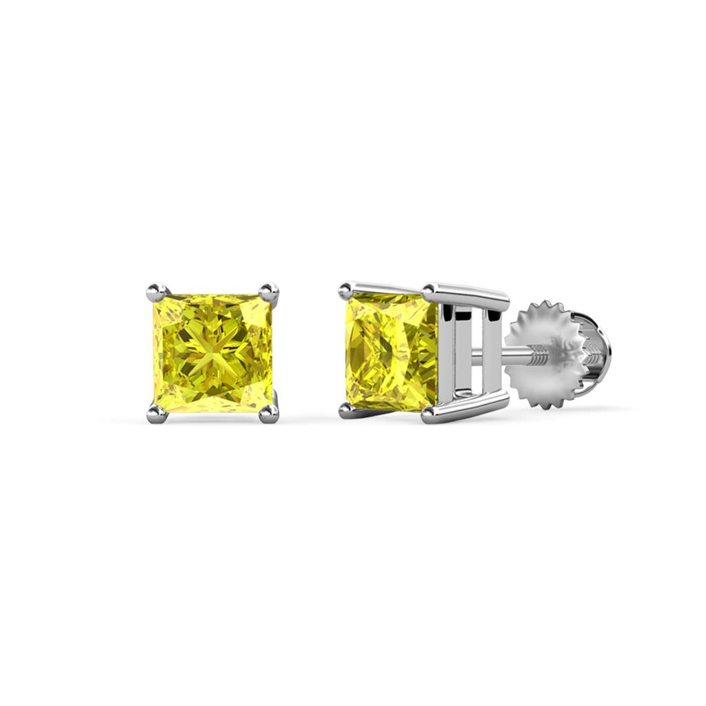 Zoey Yellow Diamond (5.5mm) Solitaire Stud Earrings 