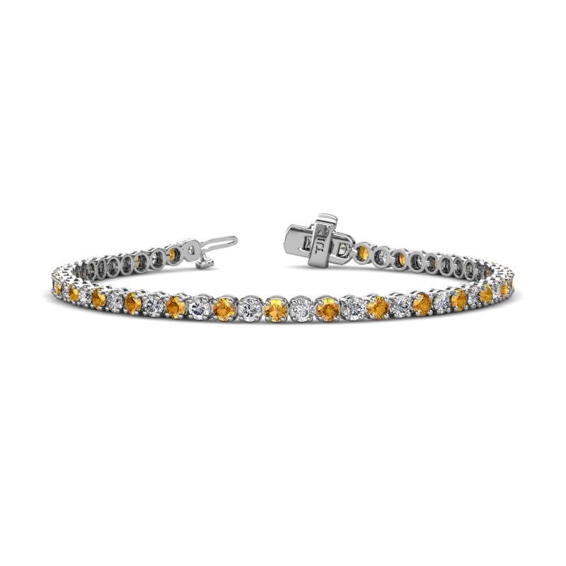 Izarra 3.80 ctw Citrine and Natural Diamond (2.90 mm) Eternity Tennis Bracelet 