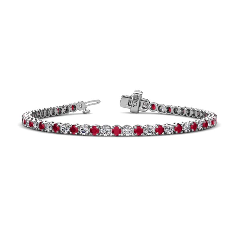 Izarra 3.10 mm Ruby and Diamond Eternity Tennis Bracelet 