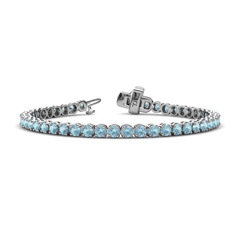 Izarra 3.70 mm Aquamarine Eternity Tennis Bracelet 