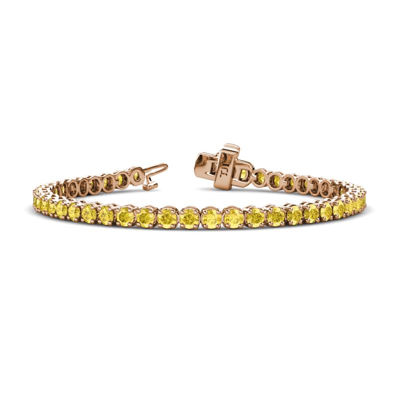 Izarra 3.70 mm Yellow Sapphire Eternity Tennis Bracelet 