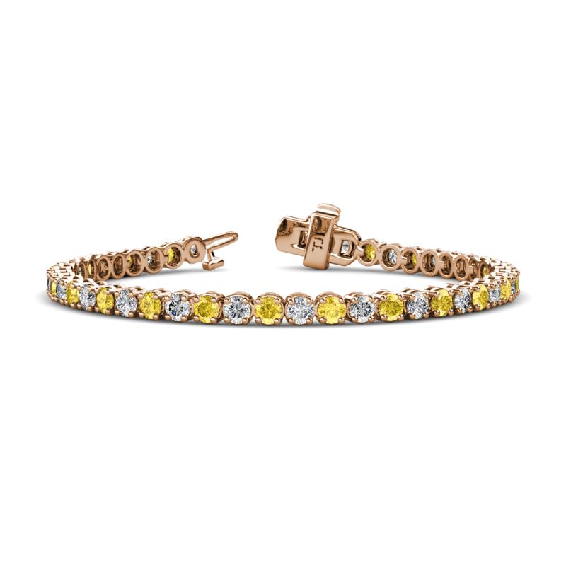 Izarra 3.70 mm Yellow Sapphire and Diamond Eternity Tennis Bracelet 