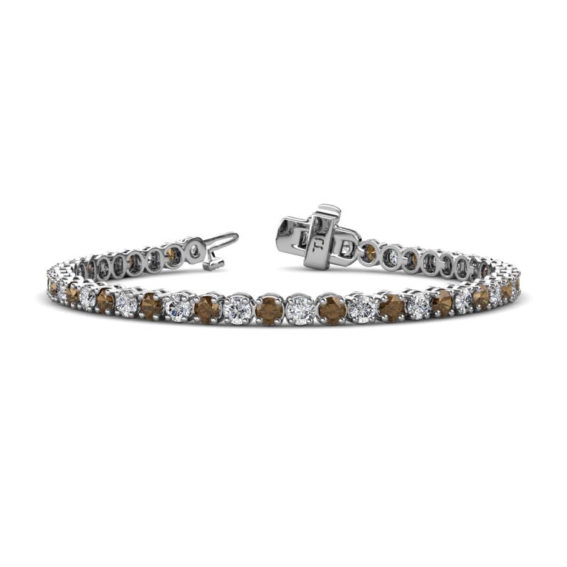 Izarra 3.70 mm Smoky Quartz and Diamond Eternity Tennis Bracelet 