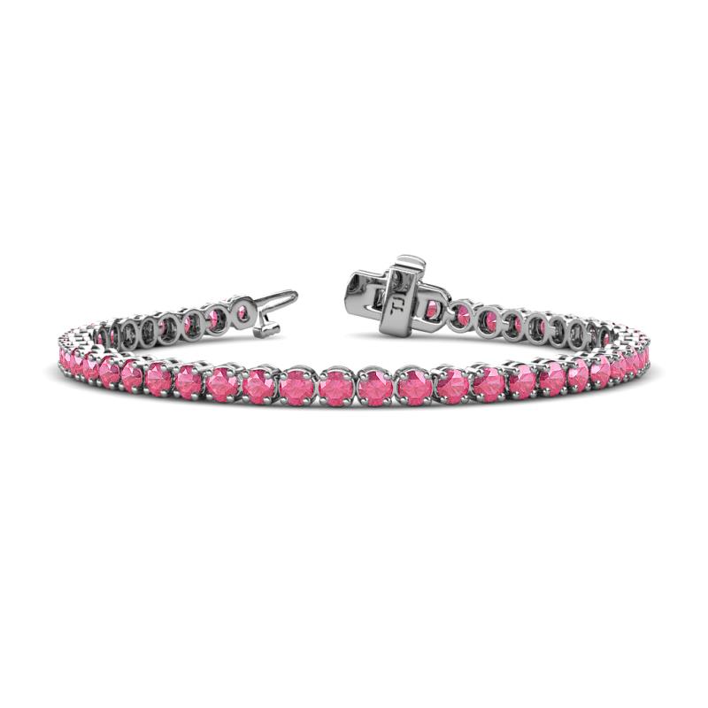 Izarra 3.90 mm Pink Tourmaline Eternity Tennis Bracelet 