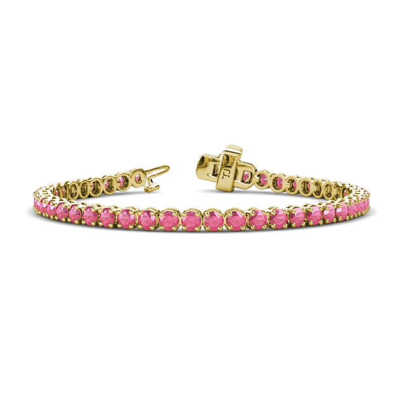 Izarra 3.90 mm Pink Tourmaline Eternity Tennis Bracelet 