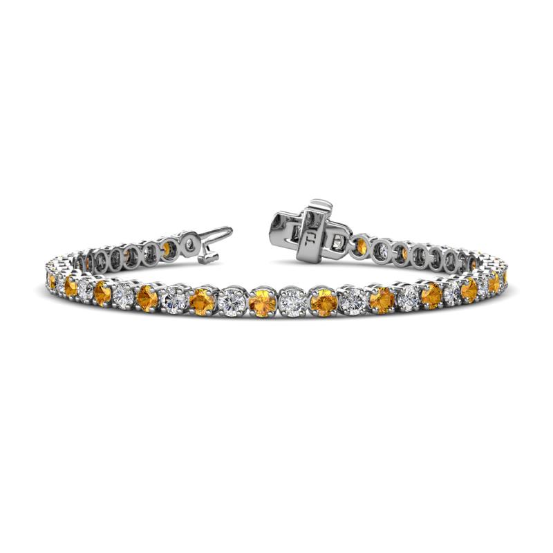 Izarra 3.90 mm Citrine and Diamond Eternity Tennis Bracelet 