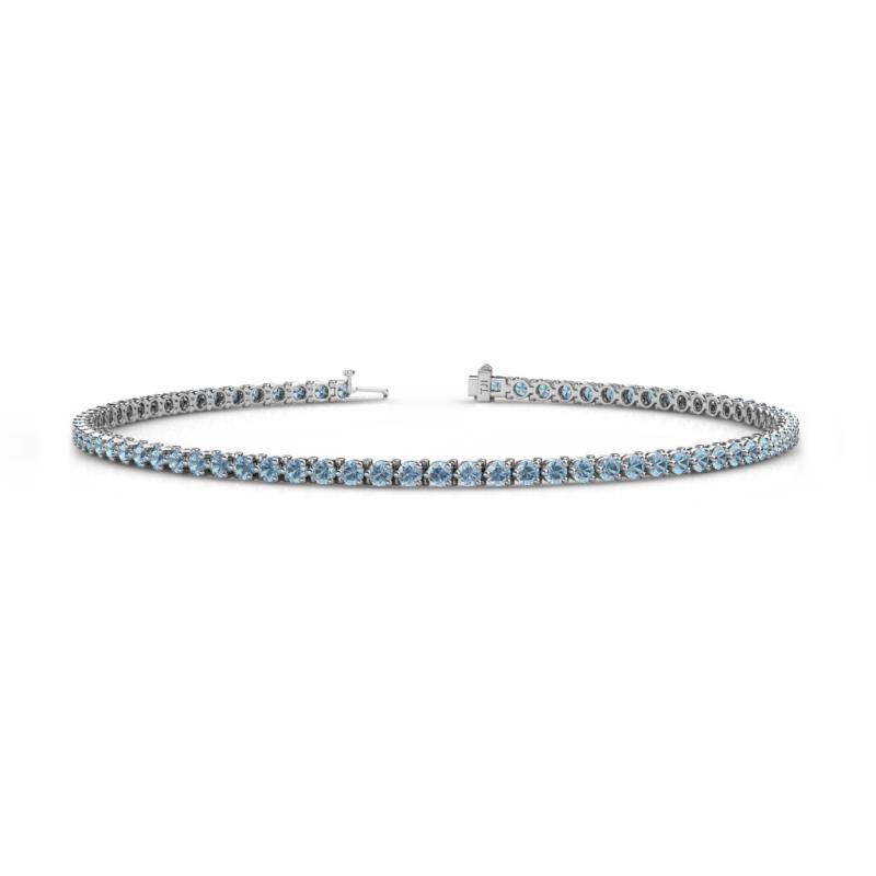 Cliona 2.00 mm Aquamarine Eternity Tennis Bracelet 