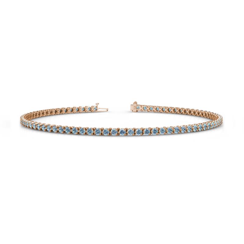 Cliona 2.00 mm Aquamarine Eternity Tennis Bracelet 