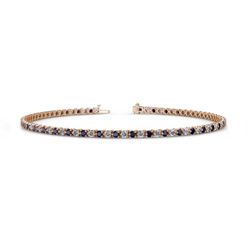 Cliona 2.00 mm Blue Sapphire and Diamond Eternity Tennis Bracelet 
