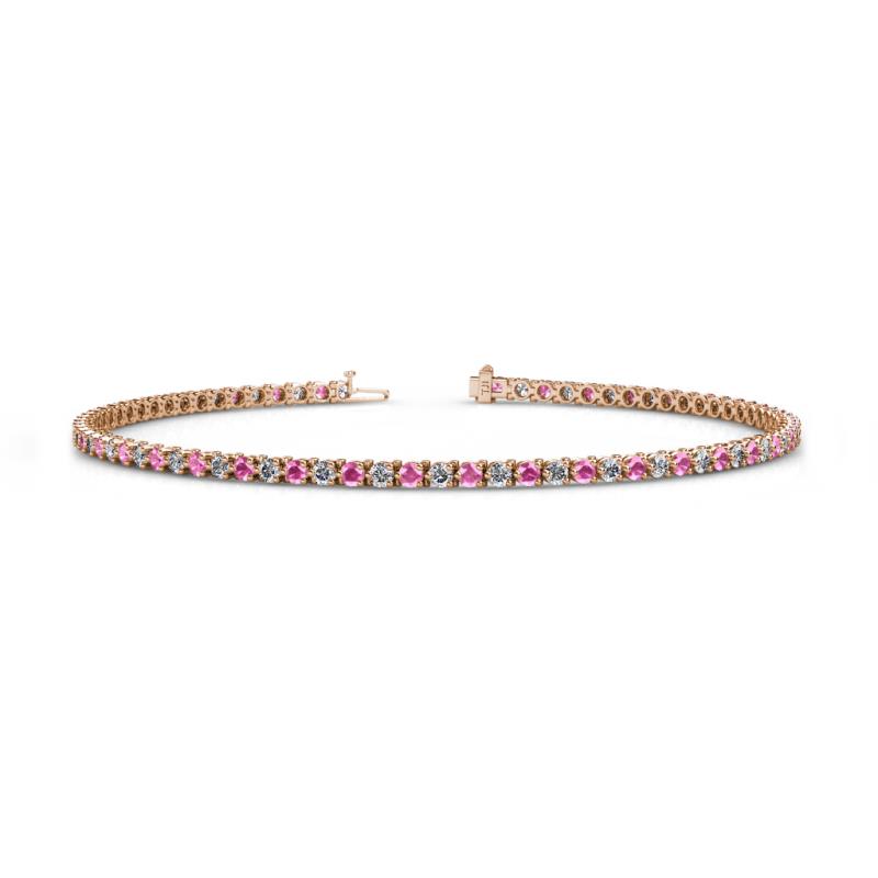 Cliona 2.00 mm Pink Sapphire and Diamond Eternity Tennis Bracelet 