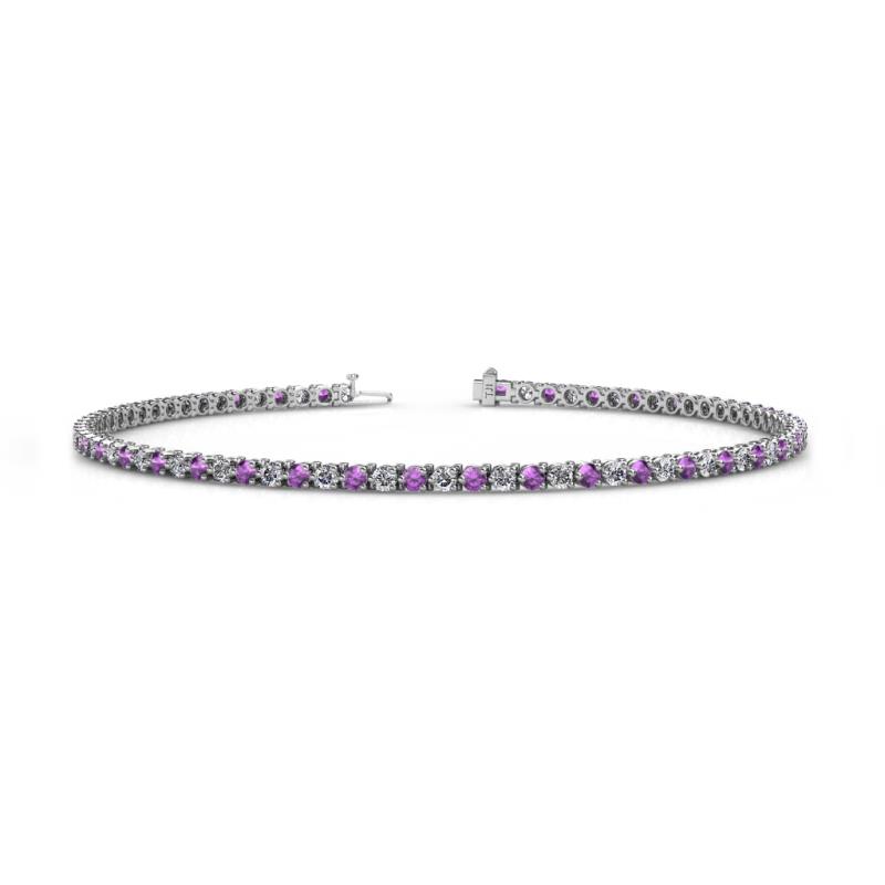 Cliona 2.00 mm Amethyst and Diamond Eternity Tennis Bracelet 