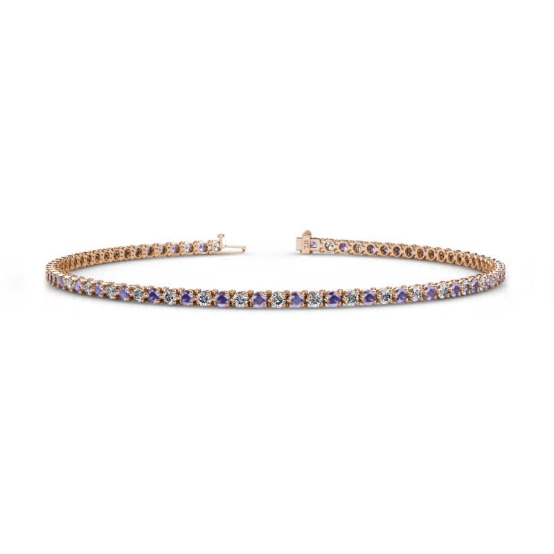 Cliona 2.00 mm Iolite and Diamond Eternity Tennis Bracelet 