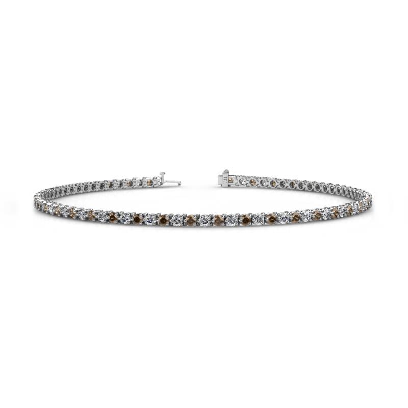 Cliona 2.00 mm Smoky Quartz and Diamond Eternity Tennis Bracelet 