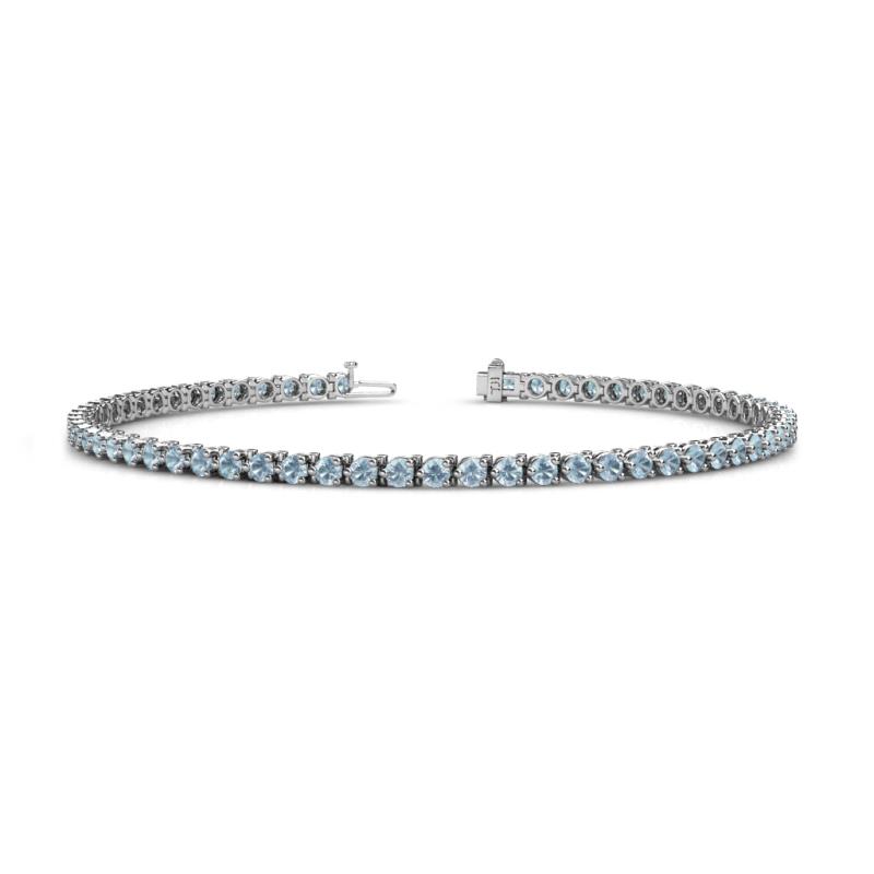 Cliona 2.40 mm Aquamarine Eternity Tennis Bracelet 