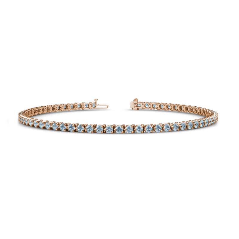 Cliona 2.40 mm Aquamarine Eternity Tennis Bracelet 