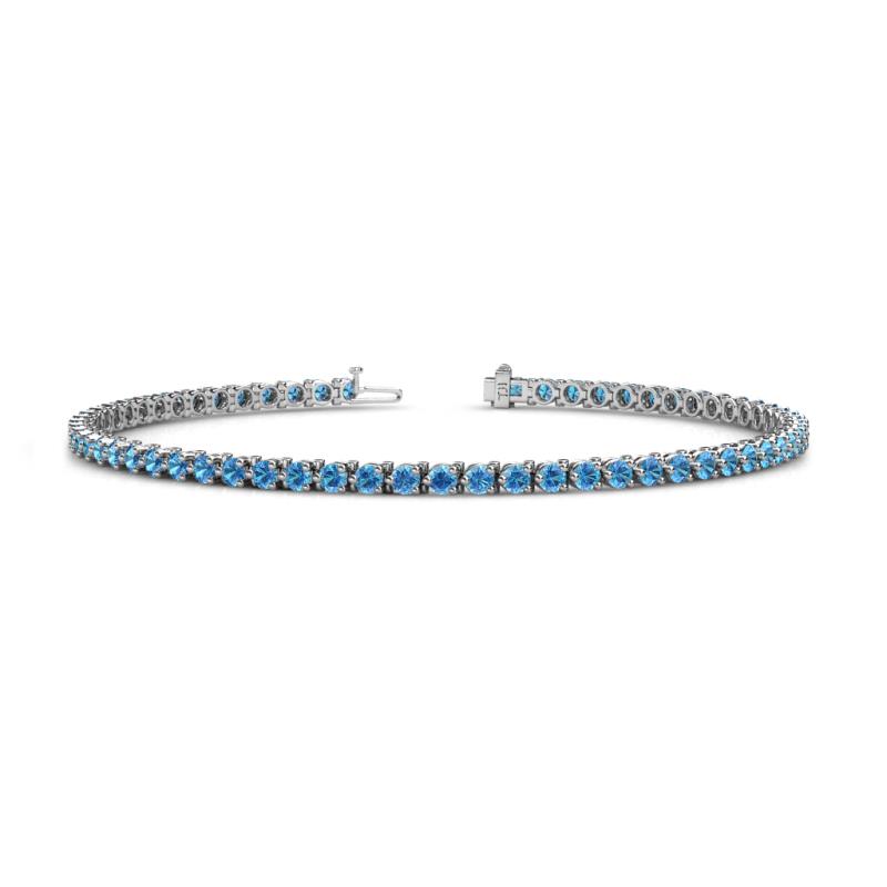 Cliona 2.40 mm Blue Topaz Eternity Tennis Bracelet 
