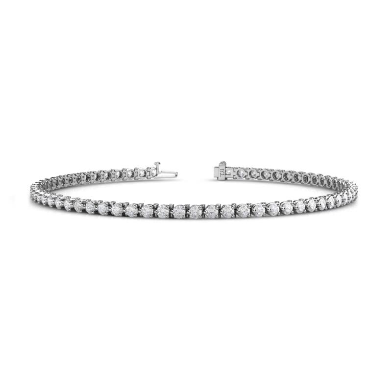 Cliona 2.40 mm White Sapphire Eternity Tennis Bracelet 