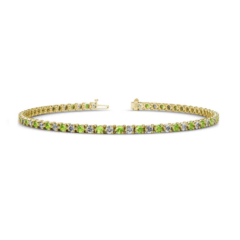 Cliona 2.40 mm Peridot and Diamond Eternity Tennis Bracelet 