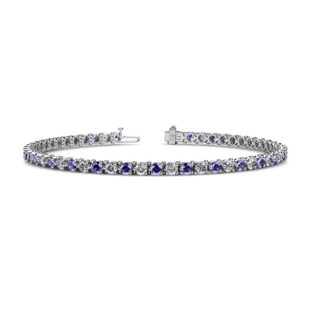 Cliona 2.70 mm Iolite and Diamond Eternity Tennis Bracelet 