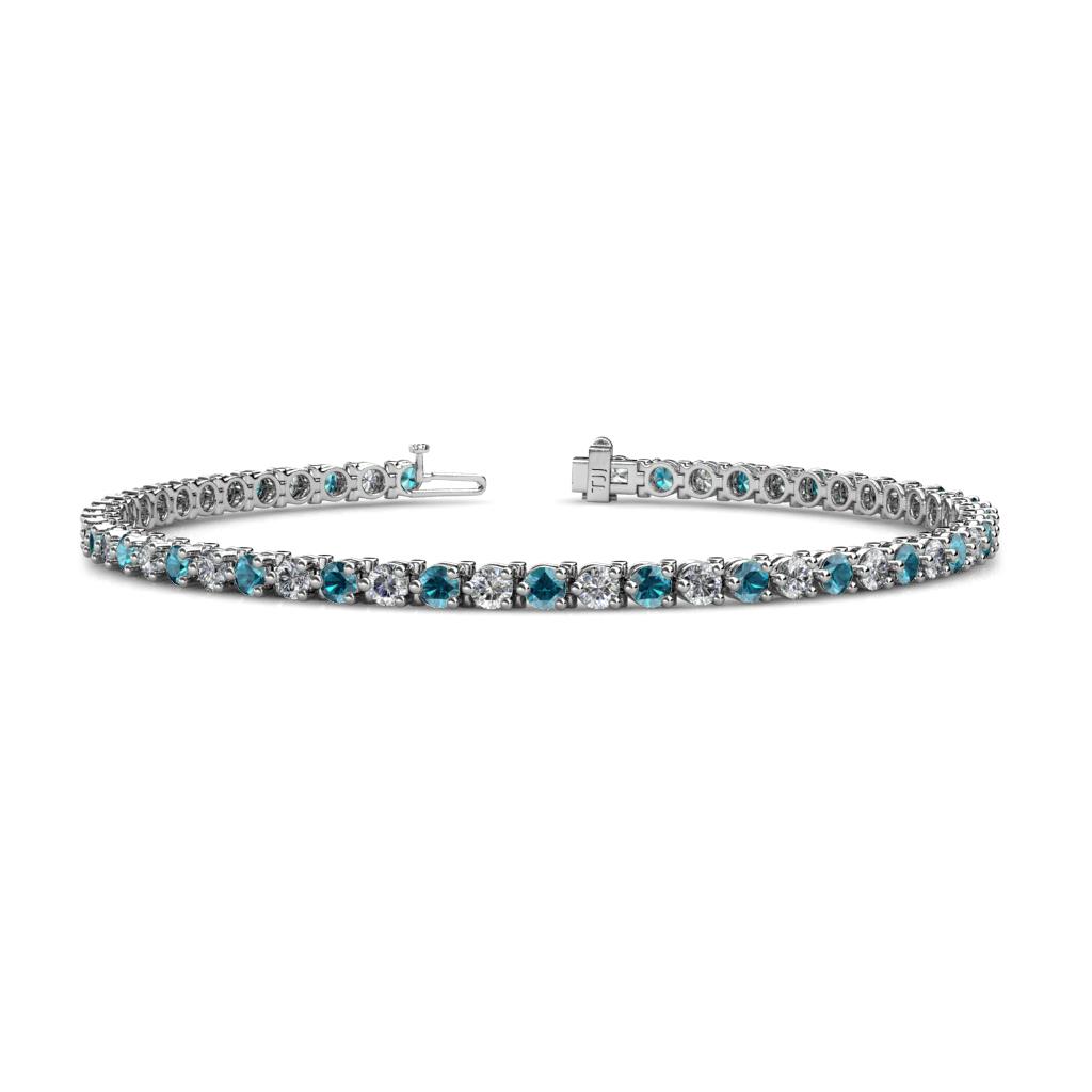 Cliona 2.70 mm London Blue Topaz and Diamond Eternity Tennis Bracelet 