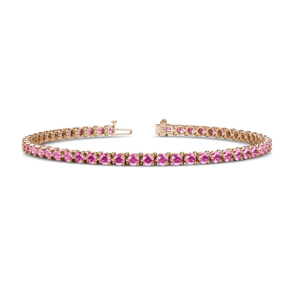 Cliona 3.00 mm Pink Sapphire Eternity Tennis Bracelet 