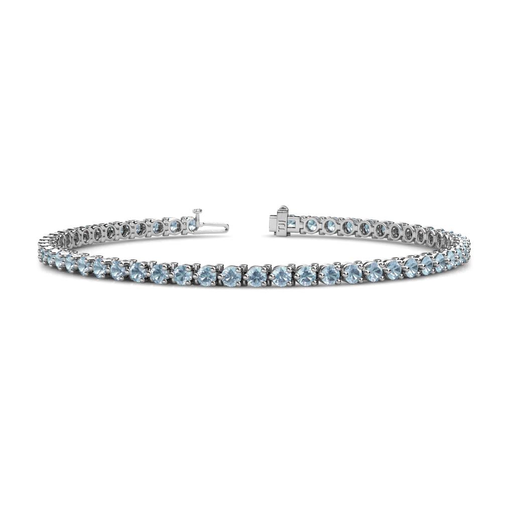 Cliona 3.00 mm Aquamarine Eternity Tennis Bracelet 